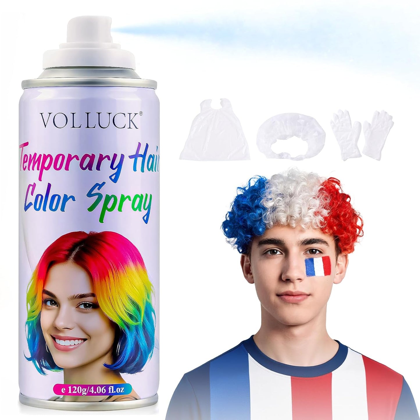 Temporary Blue Hair Spray - 1-Day Hair Color for Kids & Adults | Fast-Drying, Non-Sticky, Washable 4.06 Fl Oz