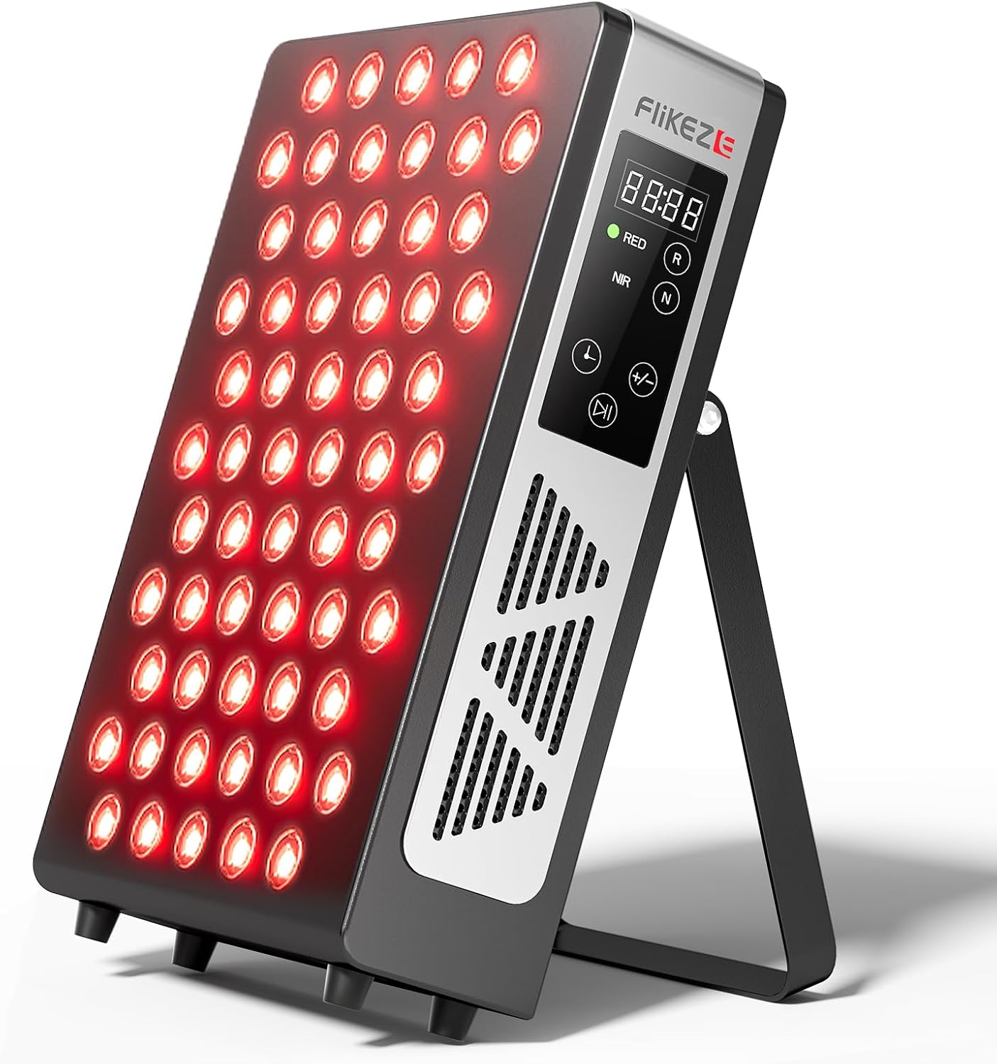 FLIKEZE Red Light Therapy Panel - 4-Chip 630nm/660nm/830nm/850nm | Dimmable, Timer & 3 Modes for Body and Face