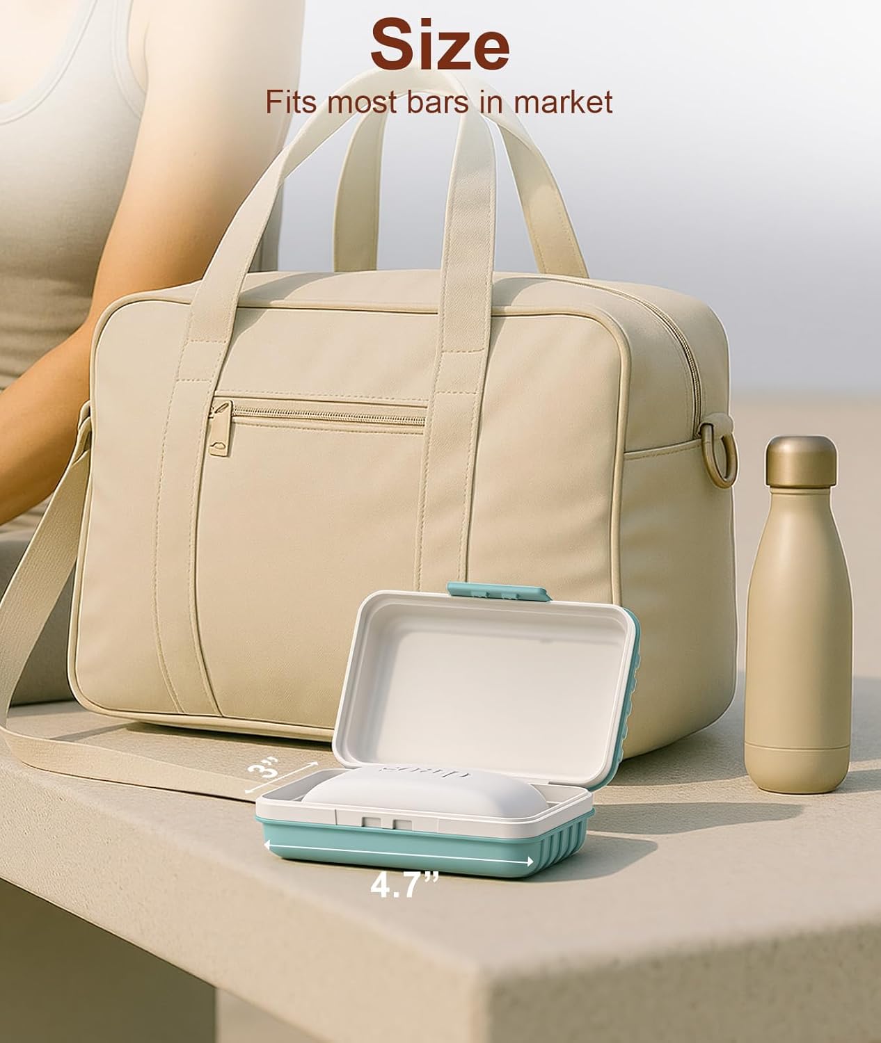 Leakproof Bar Soap Holder Dish with Lid - Portable Travel Soap Case for Gym, Camping & Outdoor Use | Blue