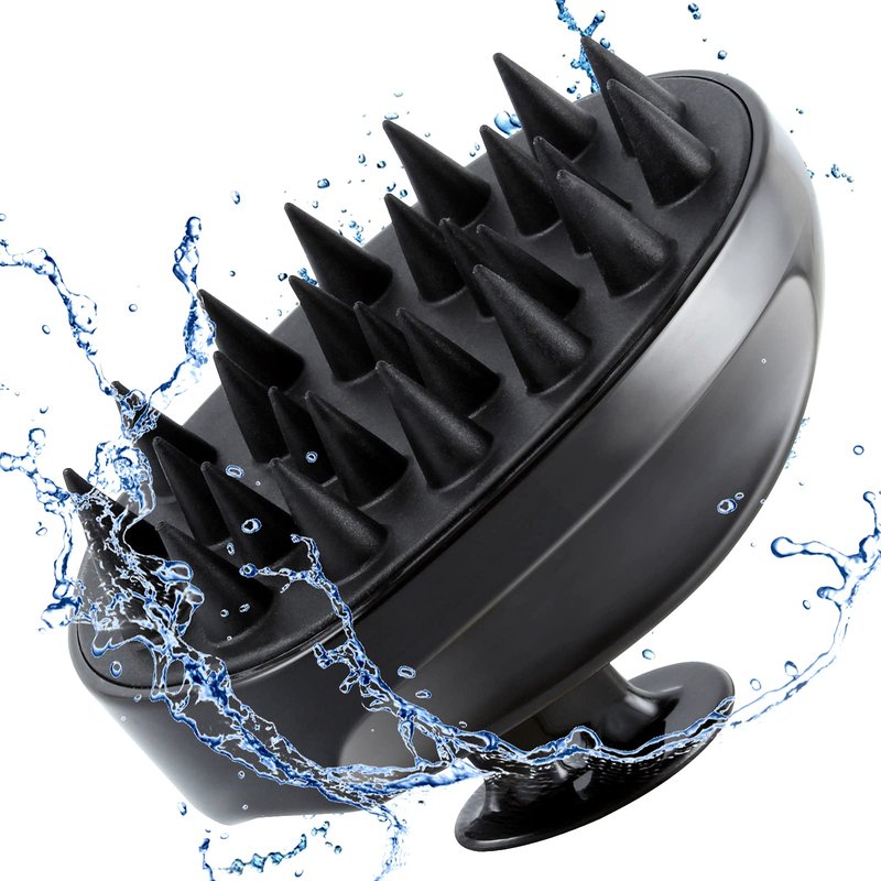 Sosoon Scalp Massager, Shampoo Brush Hair Scrub Brush for Wet and Dry Hair, Soft Silicone Bristles Head Massager Clean Hair, Reduce Dandruff, Massage Scalp, Promote Hair Growth