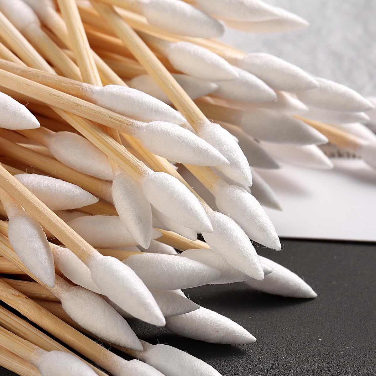 Pointed Tip Cotton Swabs - 200PCS Precision Double-Sided Buds for Makeup & Nail Polish Cleanup | Wooden Sticks