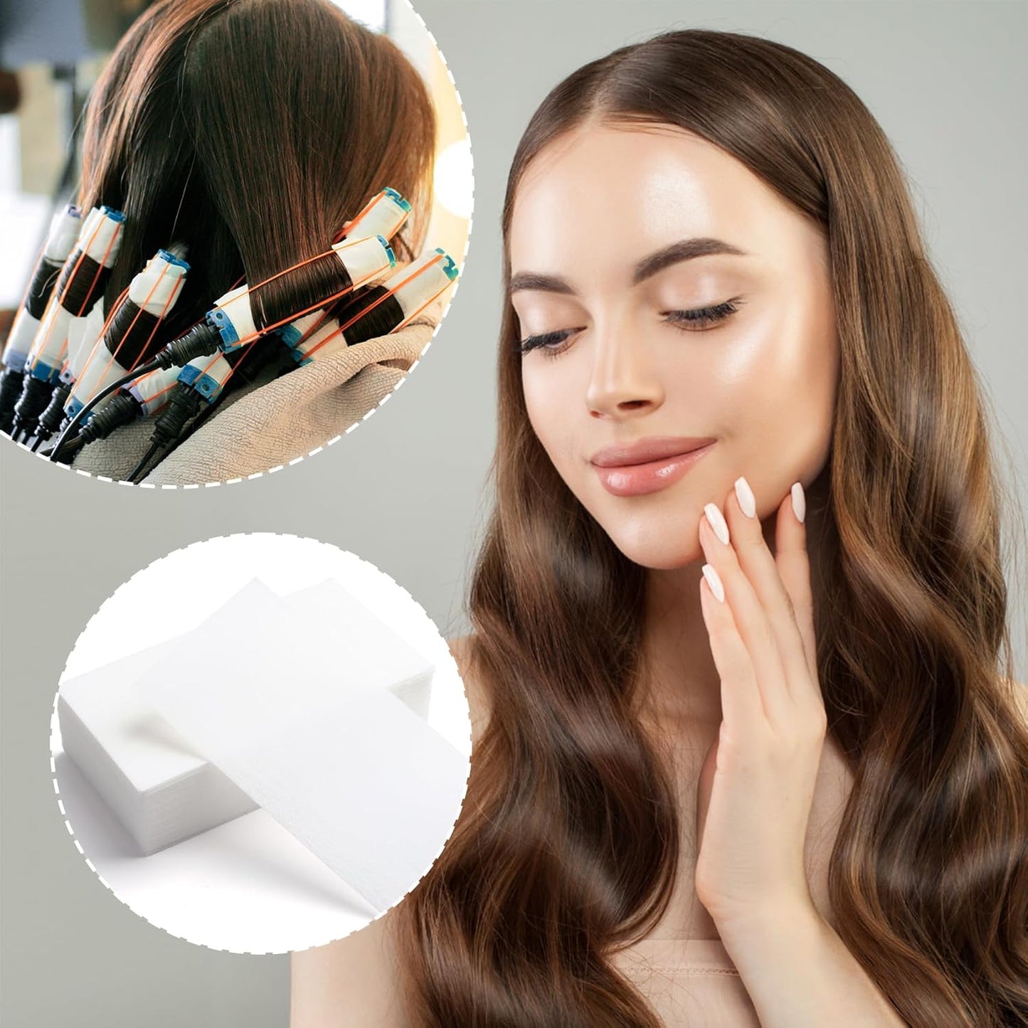 Perm Paper for Hair | 100PCS High-Temperature Resistant Disposable Wraps - White, 2 Sizes for Professional & Home Use