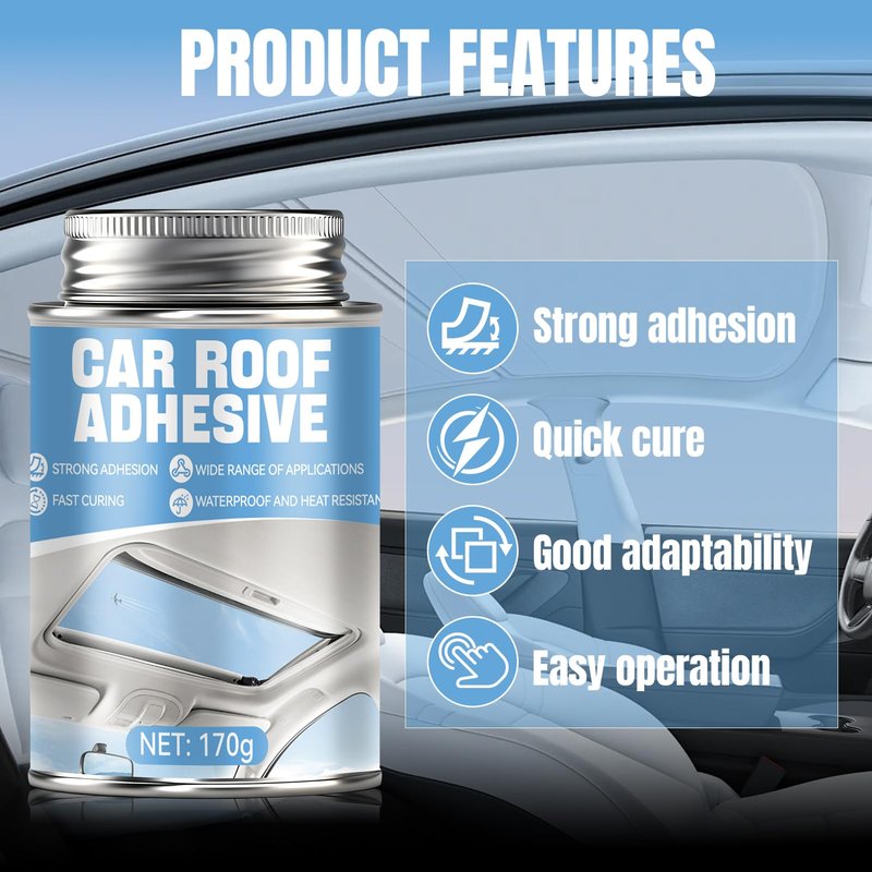 kuailaya Headliner Adhesive, Headliner Glue Car Upholstery Glue Strong Adhesion Quick Repair Flexible High Durability and Weather Resistance for Automotive Interiors Fabric Leather, 120ml