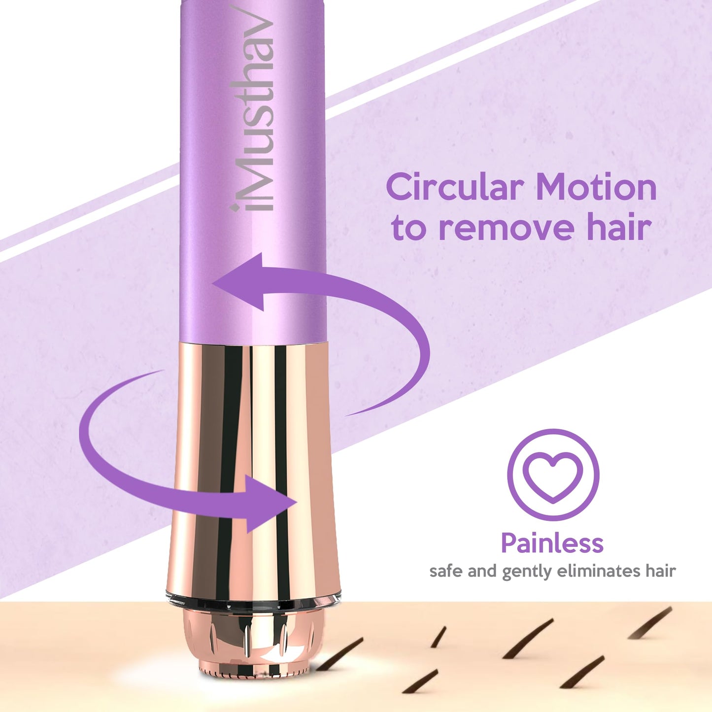 Facial Hair Removal for Women, Painless & Flawless Electric Face Hair Remover, Face Shaver Razor & Trimmer for Upper Lip, Chin & Peach Fuzz, 18K Gold-Plated / 360° LED Light/Floating Head Blade
