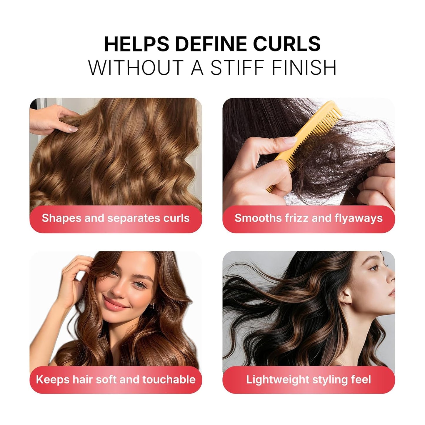Karseell Curl Defining Cream - Leave-In Styling Cream for Wavy, Curly & Coily Hair | 500 mL / 16.9 oz