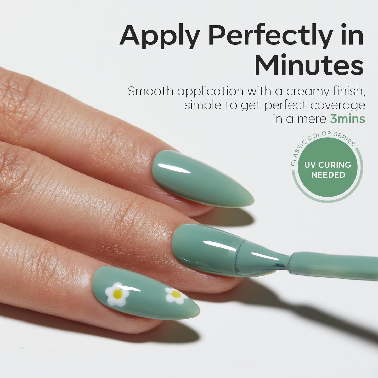Sage Green Gel Nail Polish - Soak Off LED Nail Art Gel for DIY Manicure | 15 ML