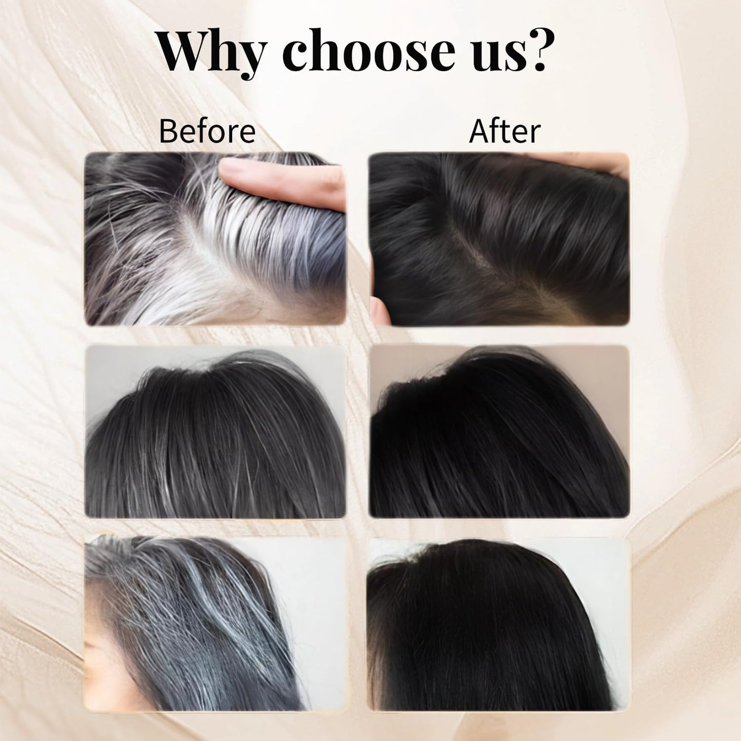 Instant Hair Dye Stick - 2-in-1 Waterproof Black Hair Color Cover | Quick Root Touch-Up