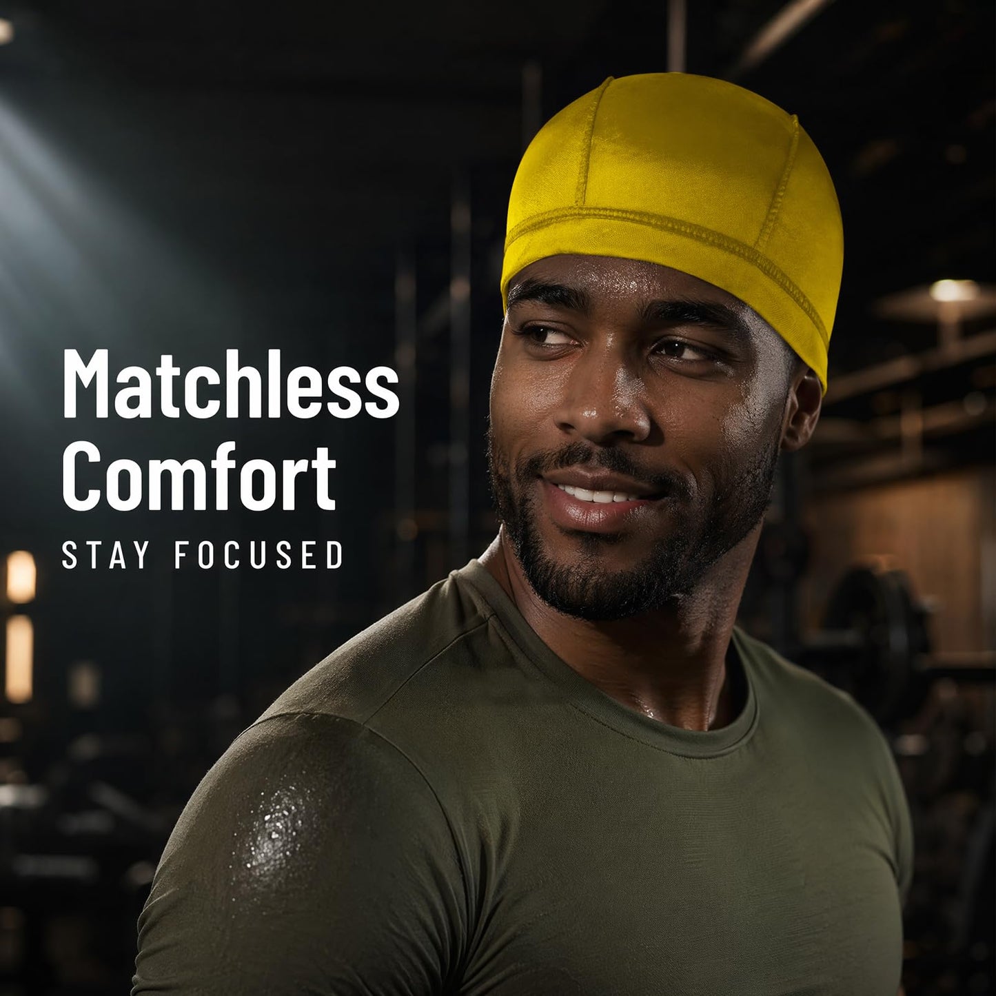 2PCS Silky Wave Caps for Men Waves, Good Compression Caps Over Durags for 360 Waves, Ideal Gifts for Farther's Day (Black+Gold)