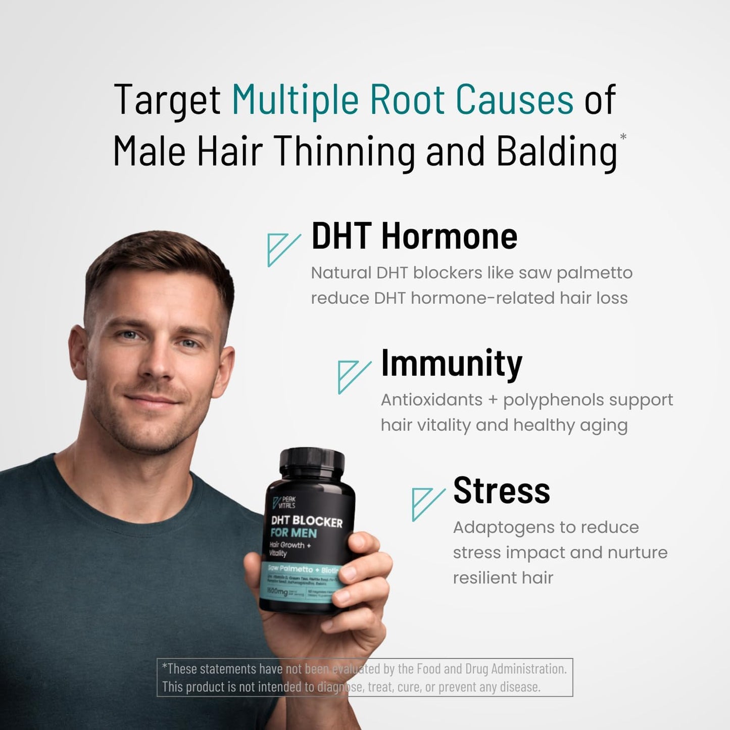 DHT Blocker for Men - Ultra Potent Hair Growth Formula with Saw Palmetto & Biotin | 90 Natural Hair Loss Supplements
