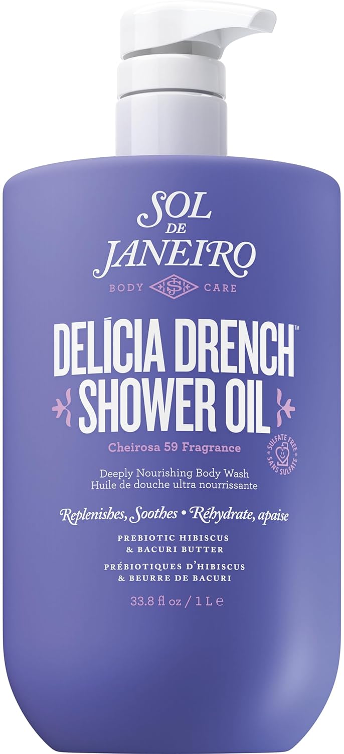 Delicia Drench Shower Oil - Deeply Nourishing Body Wash for Soft Skin | 10 Fl Oz