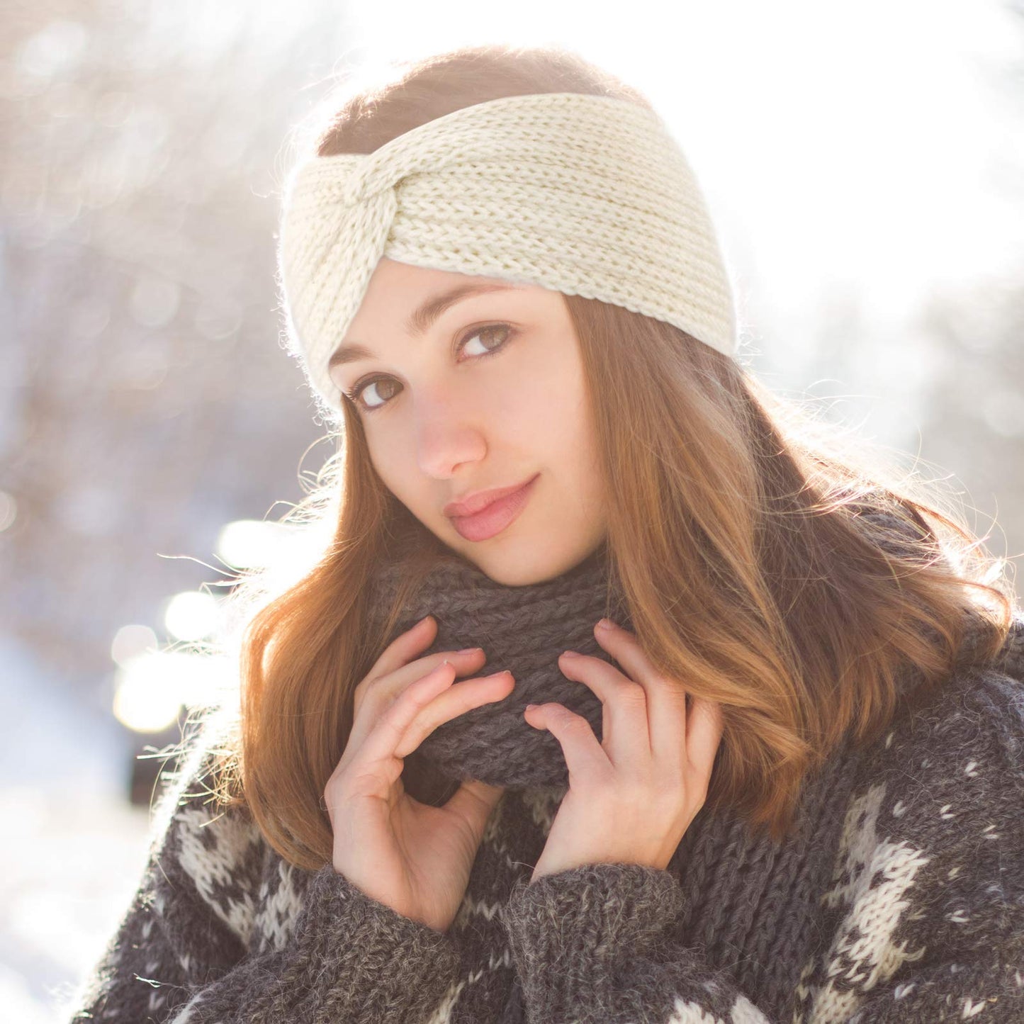 DRESHOW Crochet Ear Warmer Headband Soft Knit Turban Stretch Headbands Warmer for Women Winter 6 Pack