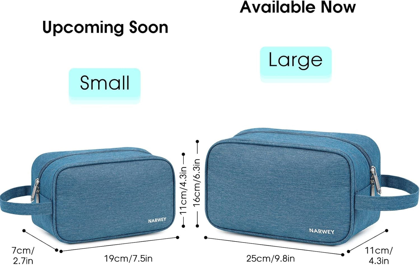 Travel Toiletry Bag for Women & Men | Dopp Kit for Cosmetics & Toiletries - Navy Blue
