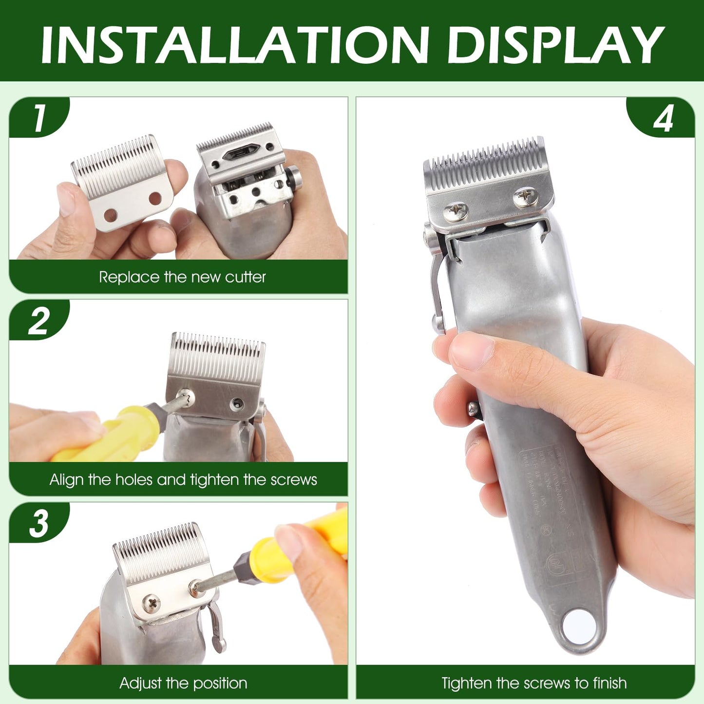 ZZYZSFUS 2 Pack Professional Replacement Clipper Blades,Precision 2 Holes Adjustable Hair Clipper Parts Blade for 5-Star Senior, Magic Clip, Reflections Senior