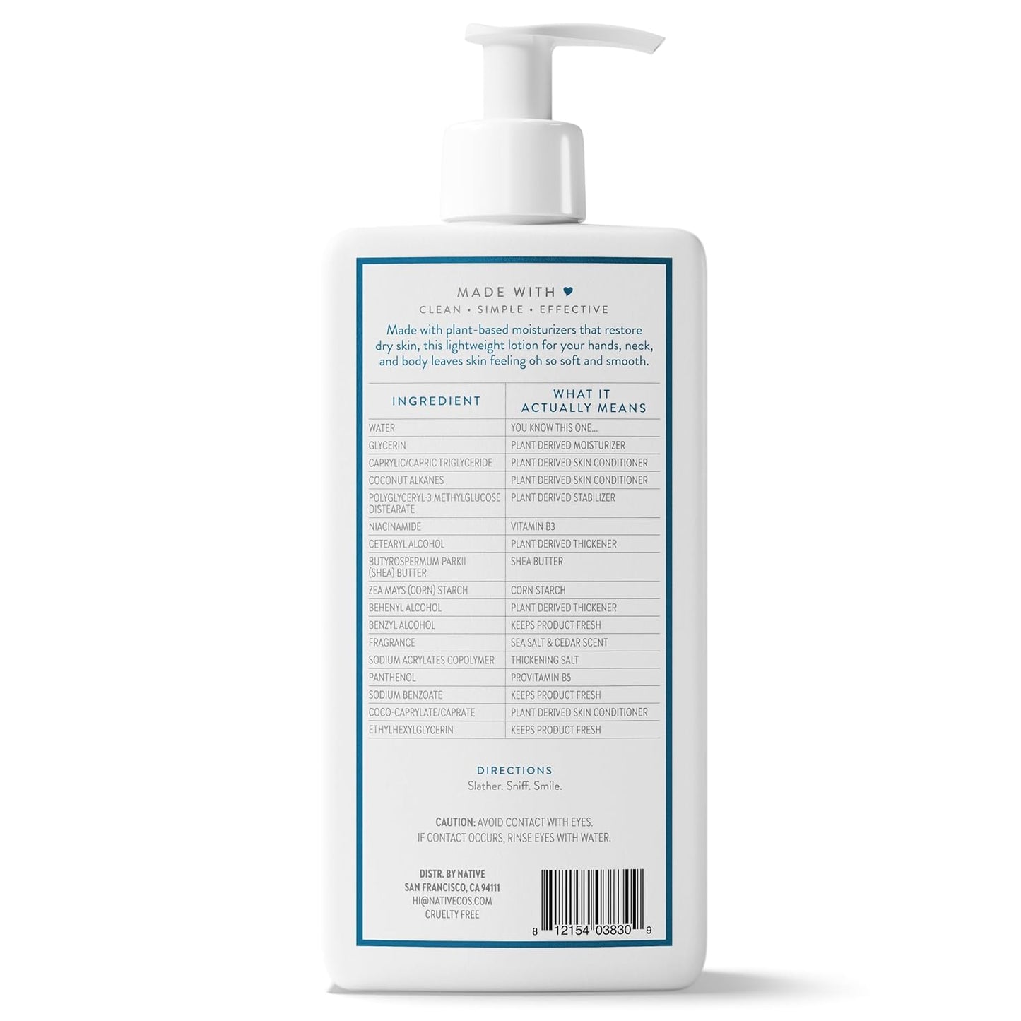 Native Body Lotion - Sea Salt & Cedar | 48-Hour Hydration for Dry Skin, 16.5 fl oz