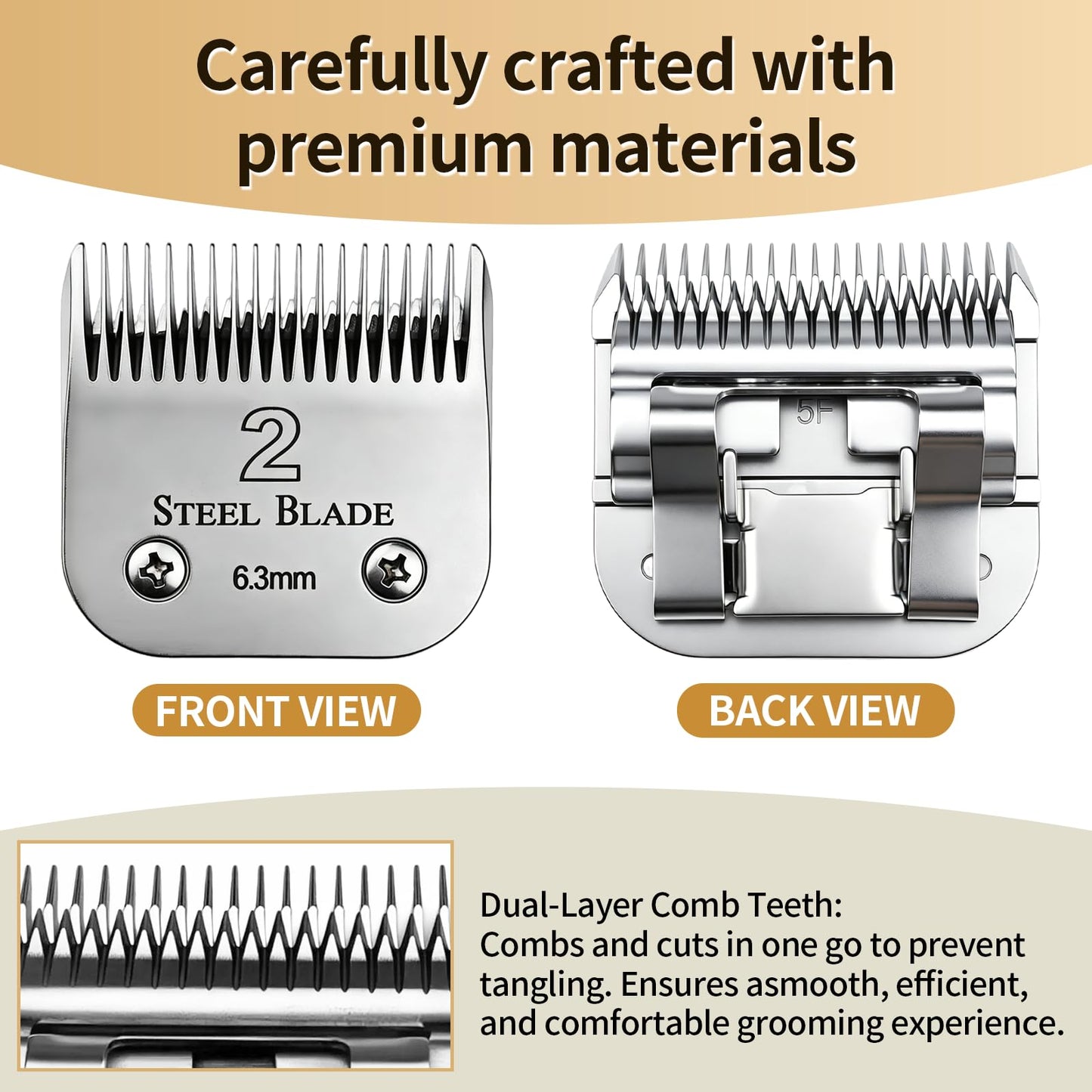 2# Steel Detachable Hair Clipper Blade Replacement, 1/4 Inch