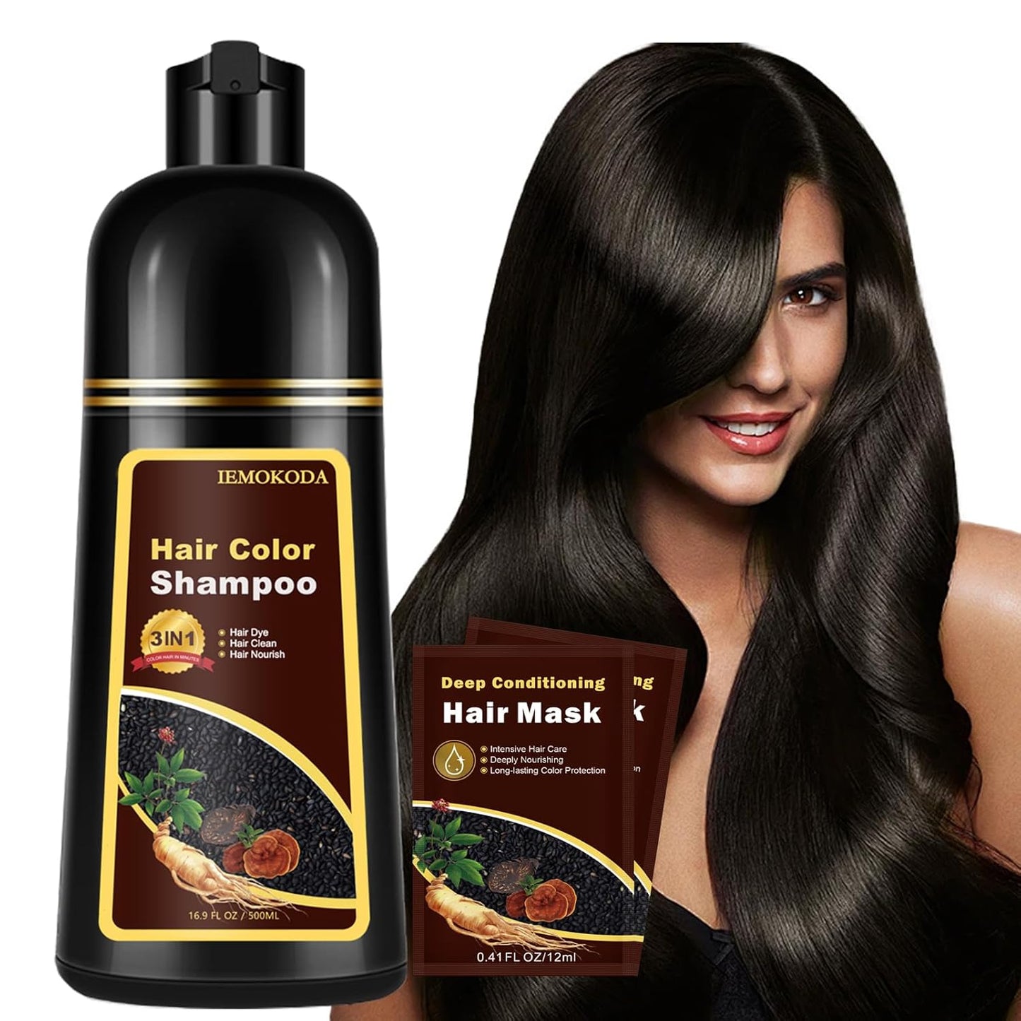 Silver Hair Dye Shampoo - 3 in 1 Instant Color for Men & Women | Long-Lasting Silver Gray, 16.9 Fl Oz