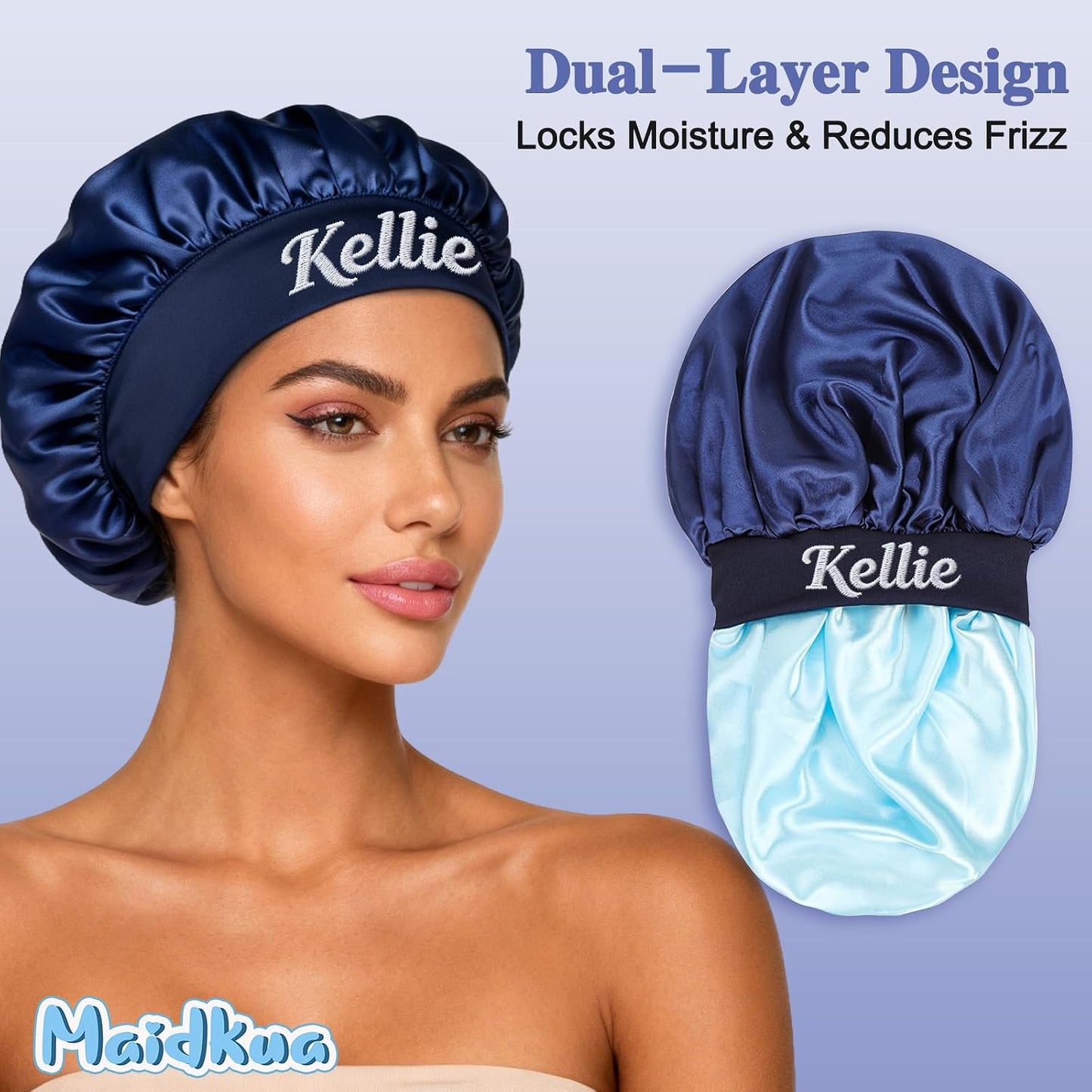 Custom Silk Bonnet - Satin Hair Cover for Sleeping | Perfect for Curly & Braided Hair