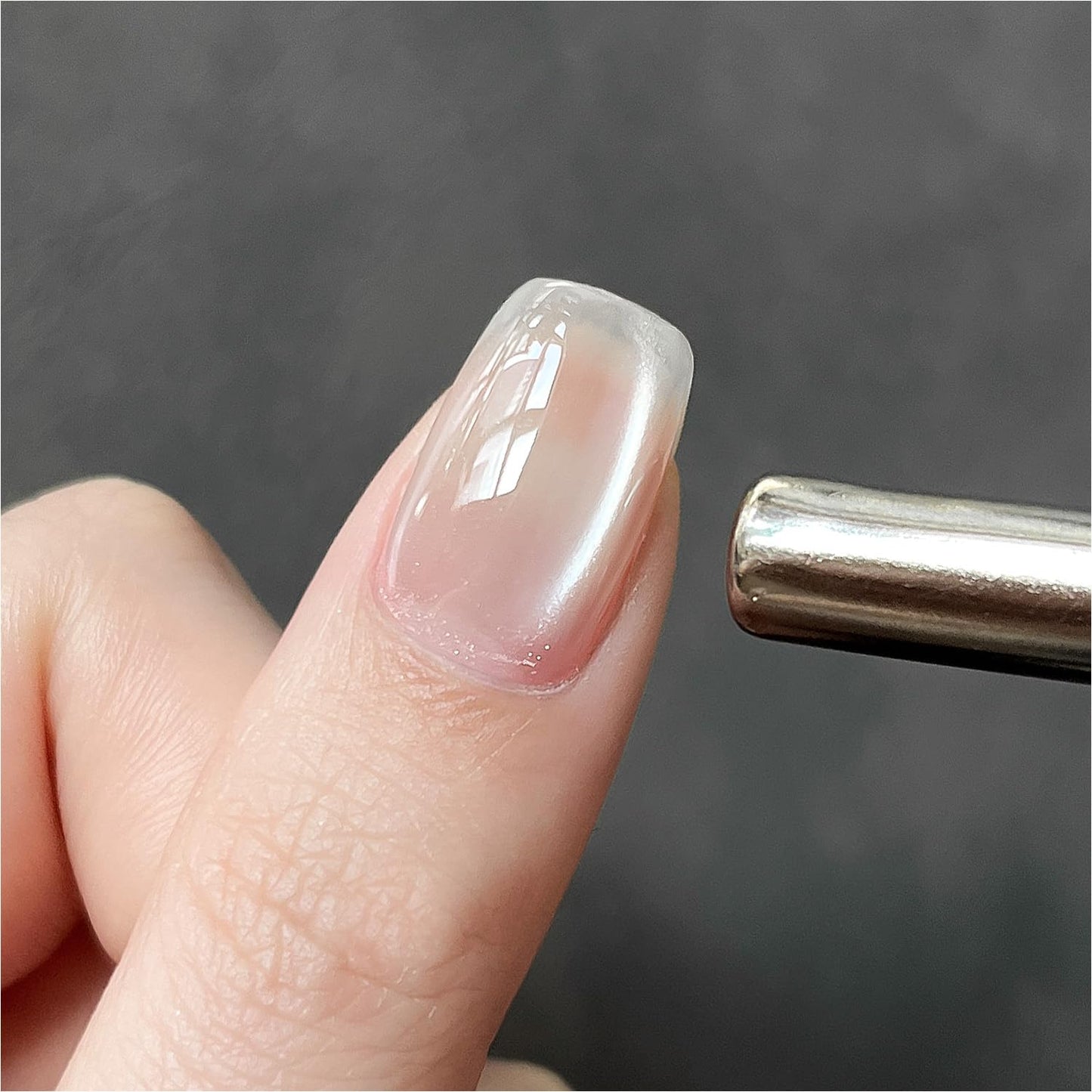 Glassy Cat Eye Gel Nail Polish - 16ml Holographic UV Gel with Magnet | Silvery Moonlight Reflective Finish