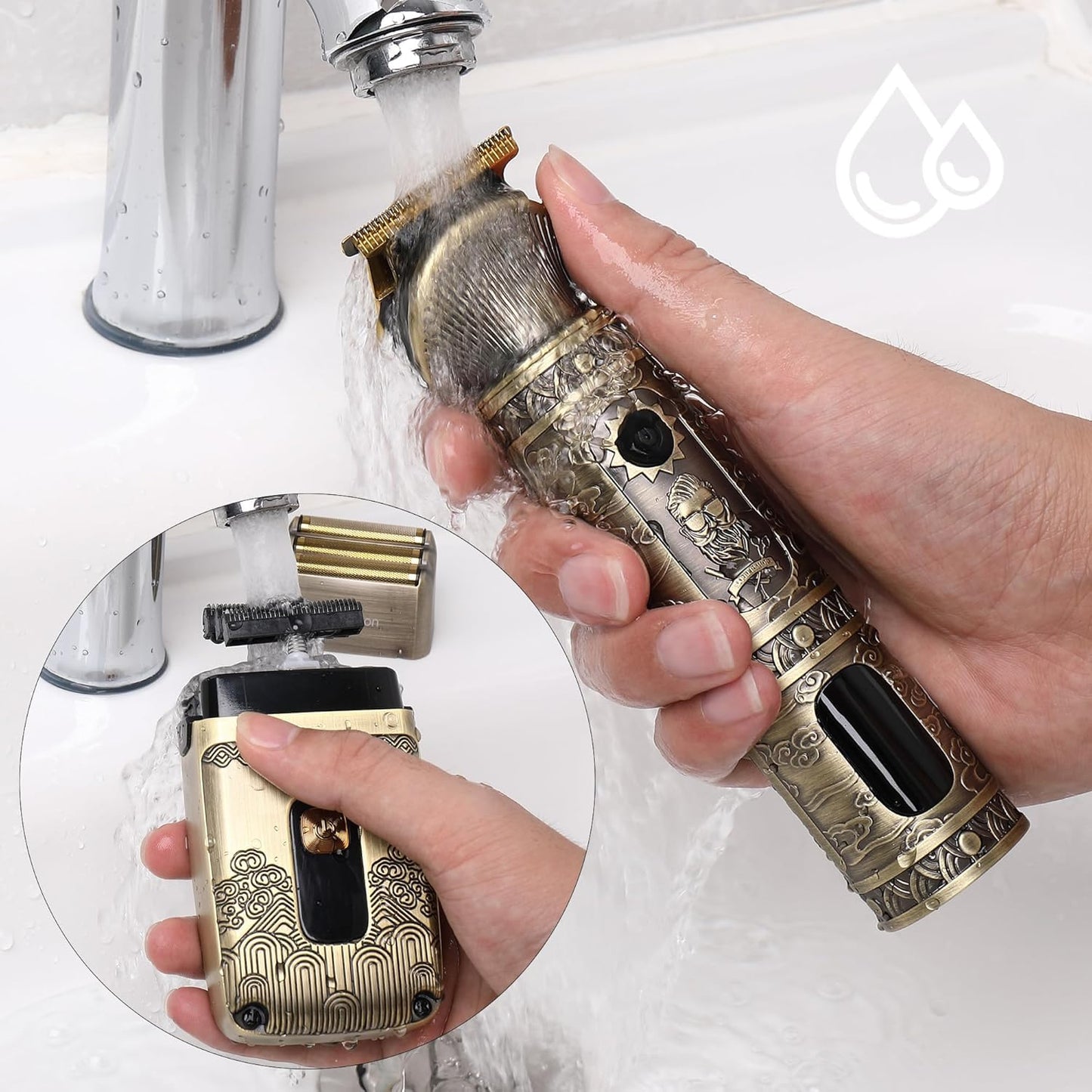 Scttomon T-Blade Hair Trimmers & Electric Shavers for Men Foil Shaver Beard Trimmer Men's Grooming Kit with Triple Blades Cordless