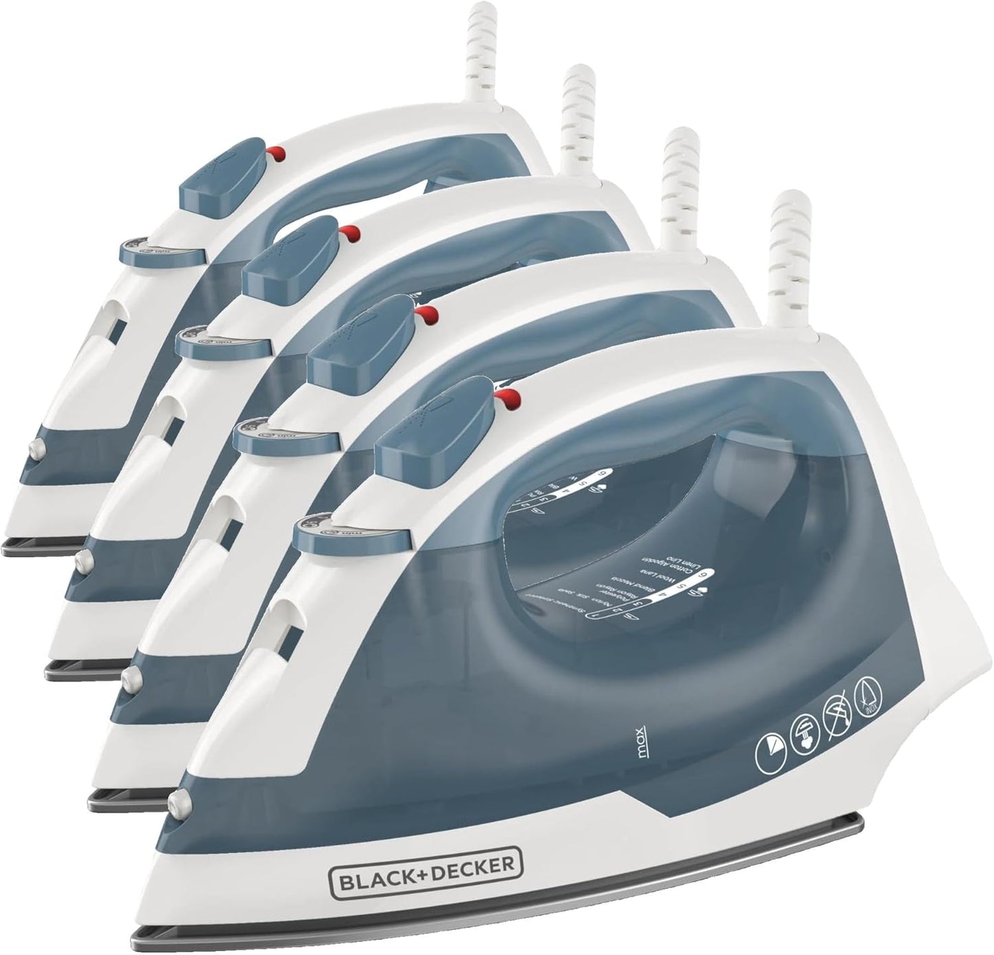 BLACK+DECKER Easy Steam Compact Iron - Lightweight, Nonstick Plate, 1200 Watts | Automatic Shutoff