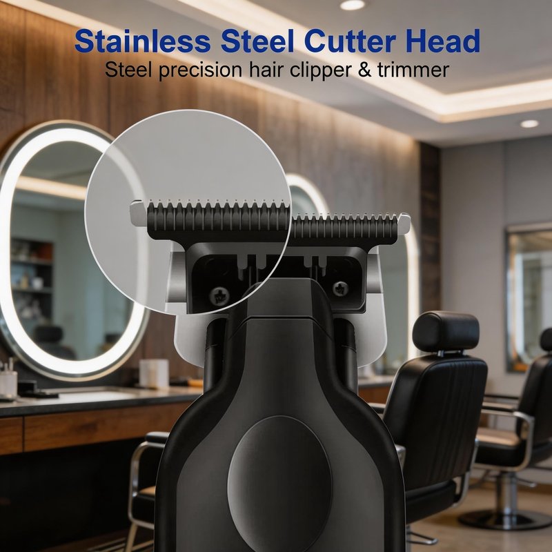 KEMEI Professional Hair Clippers for Men T-Blade Trimmer Zero Gapped, Cordless Beard Trimmer Kit with LED Display and Barber Cape, 3-Piece Set for Home Grooming