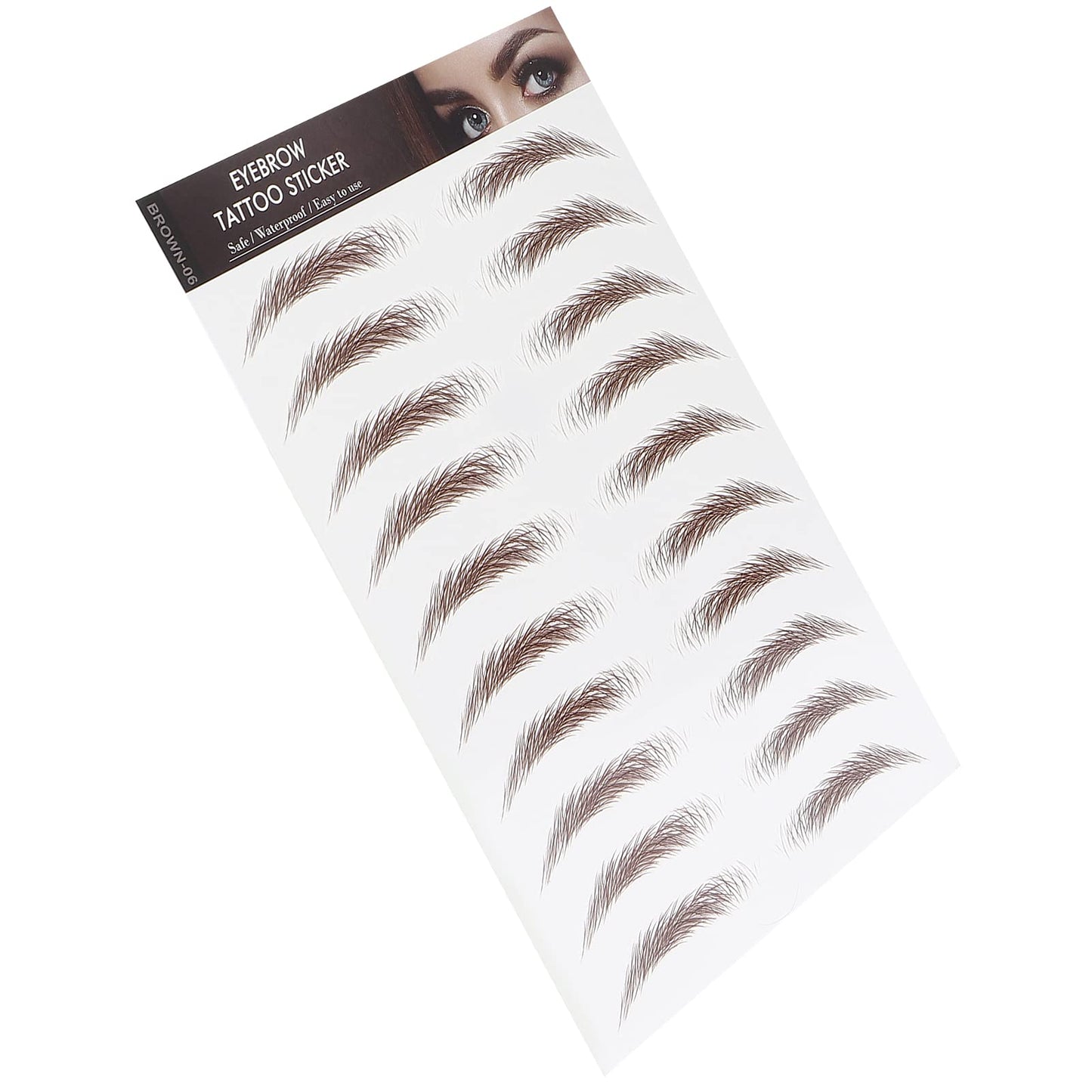 6D Eyebrow Sticker Professional Eyebrow Transfer Sticker Eyebrow Makeup Tool for Women and Girls (Brown)(BROWN-06)