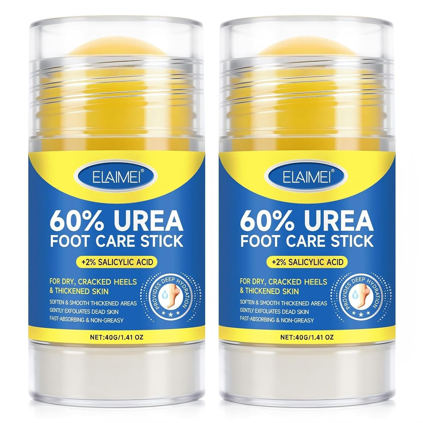 Urea Cream Stick 60% with 2% Salicylic Acid - Deep Moisturizing Exfoliant for Dry Skin | Callus Remover & Skin Softener