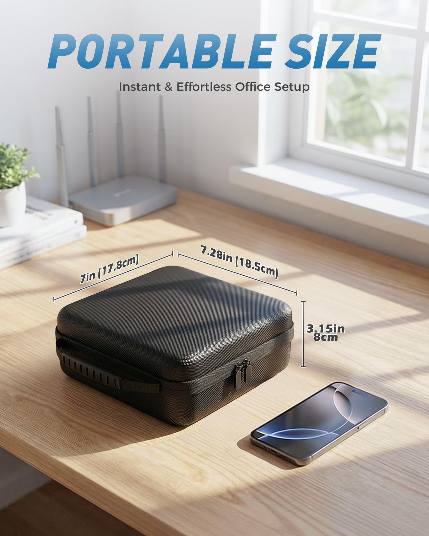 ProCase Hard Carrying Case for GL-BE3600(Slate 7)/SFT1200(Opal)/MT3000(Beryl AX)/MT3600BE(Beryl 7) Glinet Travel Router, Portable Organizer Bag for WiFi Routers, Power Adapter and Accessories -Black