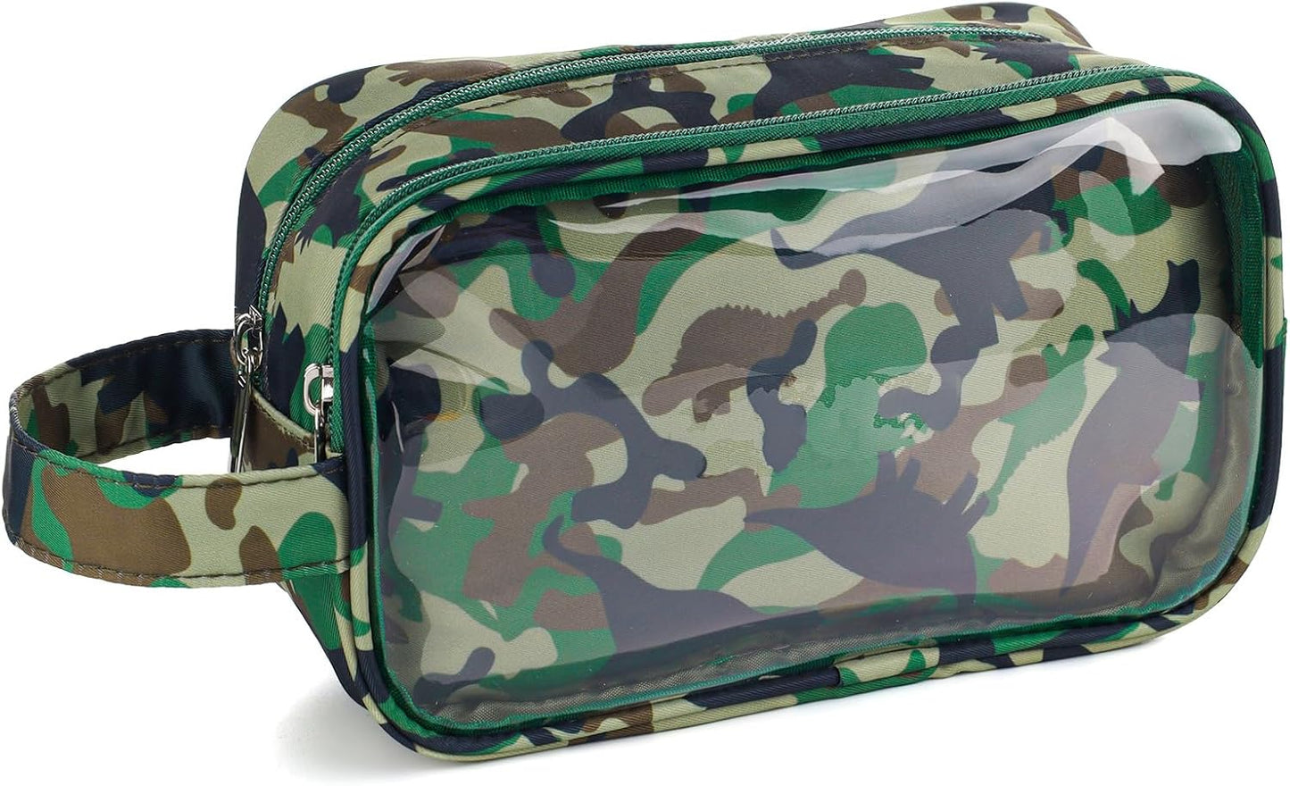 Kids Toiletry Bag - Waterproof Hanging Travel Organizer for Boys | Blue Soccer Balls Design