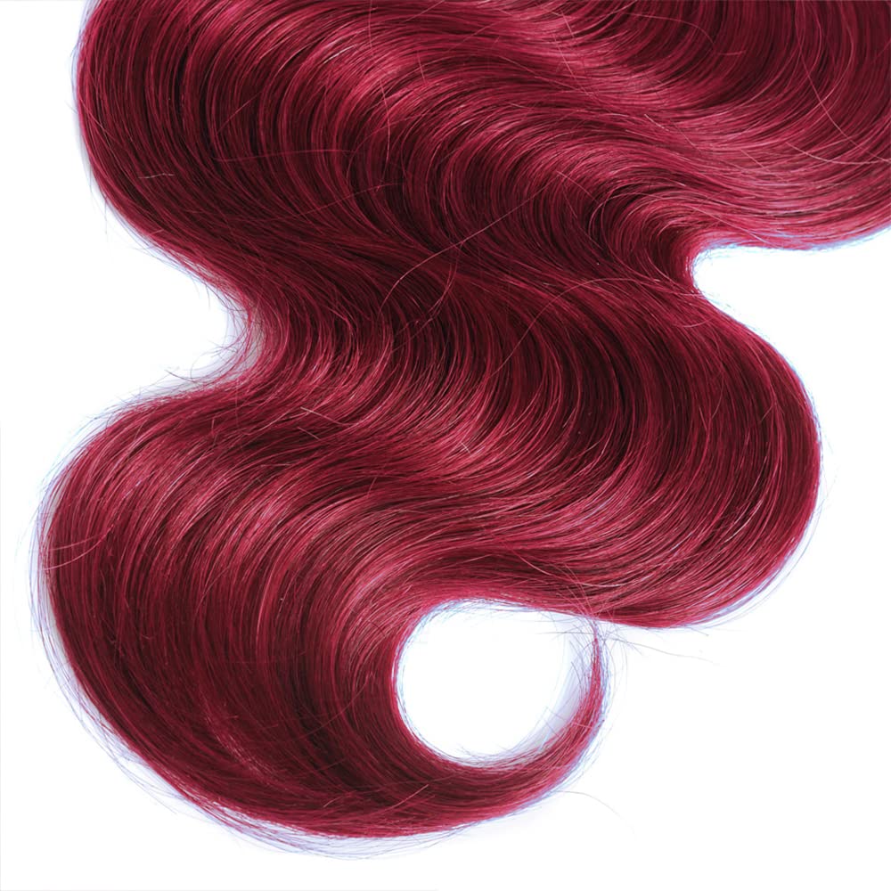 Ombre Body Wave Bundles Human Hair 99j Bundle 22 24 26 Inch 300g 8A Grade Brazilian Virgin Hair 3 Bundles Burgundy Body Wave Bundles Hair Weave
