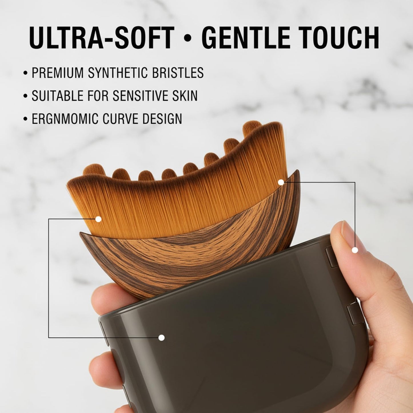 Kojiva Lymphatic Face Brush - Contour & Sculpting Tool for Facial Drainage | Reduces Puffiness & Double Chin