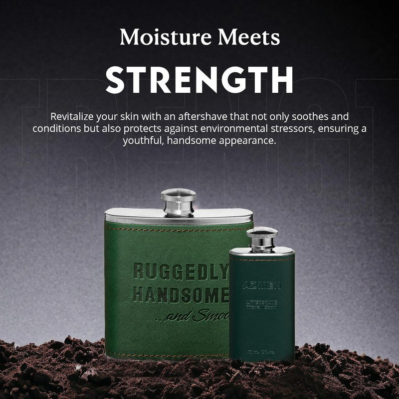 Ageless Zen Ruggedly Handsome Aftershave - 240ml – Soothing Men’s Face Moisturizer with Menthol, Reduces Lines & Wrinkles - Easy to Use for Face, Forehead, & Neck - Citrus Scent - Travel Pack