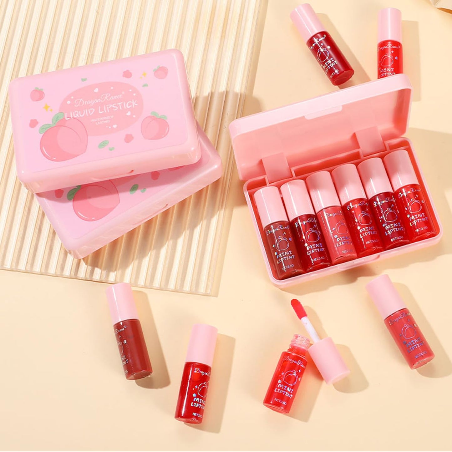 Eakroo 6 Colors Lip Tint Stain Liquid Lipstick, Lip Stain Long Lasting Waterproof, Lip Tint, Lip Gloss Set, Lip Gloss Bulk, Korean Lip Oil, Cute Stuff for Teen Girls, Lightweight, High Pigment