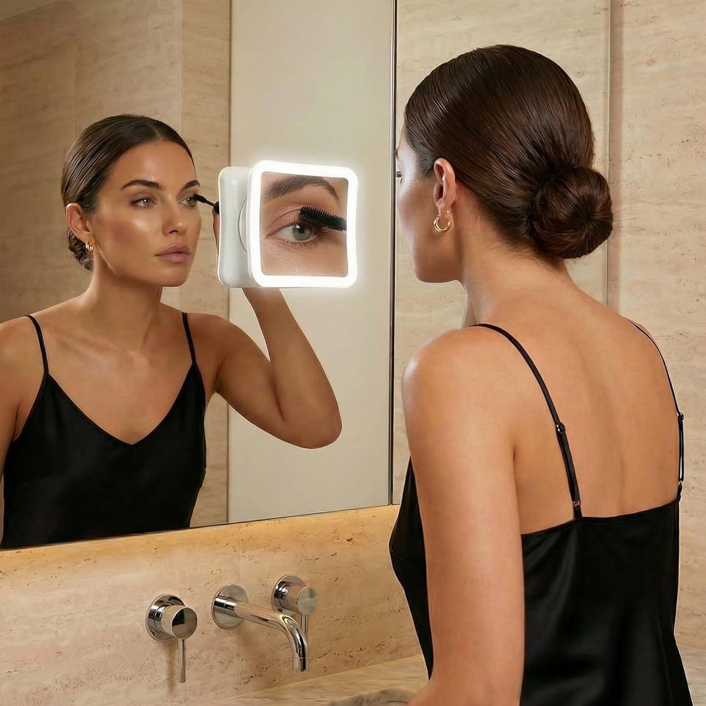 Fancii 20x Magnifying Makeup Mirror - LED Lighted, Rechargeable, 7-Inch | Dimmable, 3 Light Settings, 360° Rotation