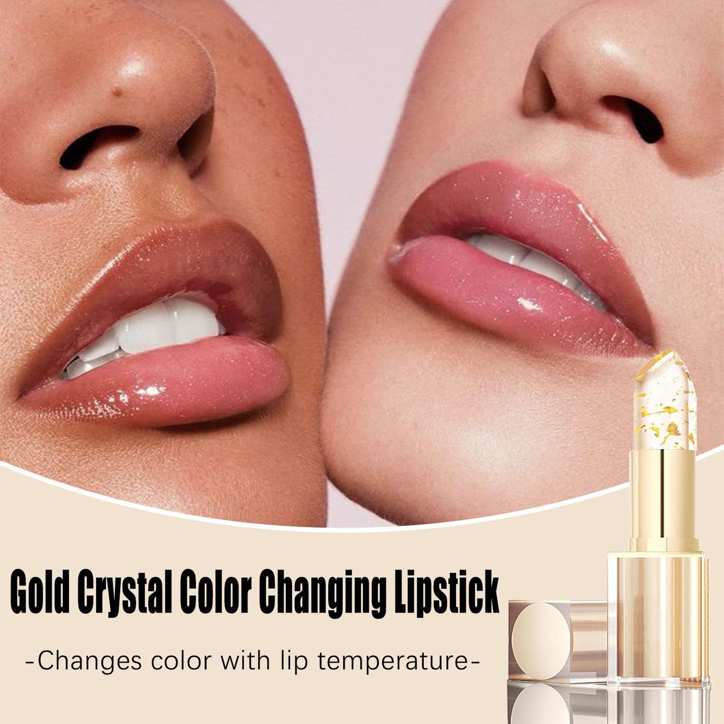 Color Changing Lipstick, Clear Lipstick That Changes Color,Long Lasting 24 Hours Moisturizing Glossy Shine Lip Gloss for Women