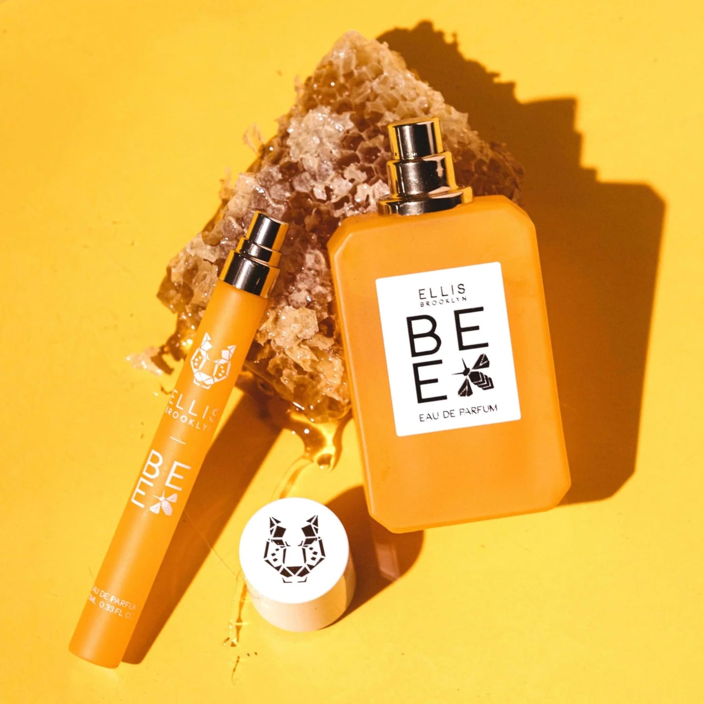 Ellis Brooklyn BEE Eau de Parfum, Warm Spicy Perfume for Women with Honey, Vanilla, Sandalwood, Cocoa, and Dark Rum, Vegan, Cruelty-Free, Sustainable Ingredients – 50ml/1.7 fl oz