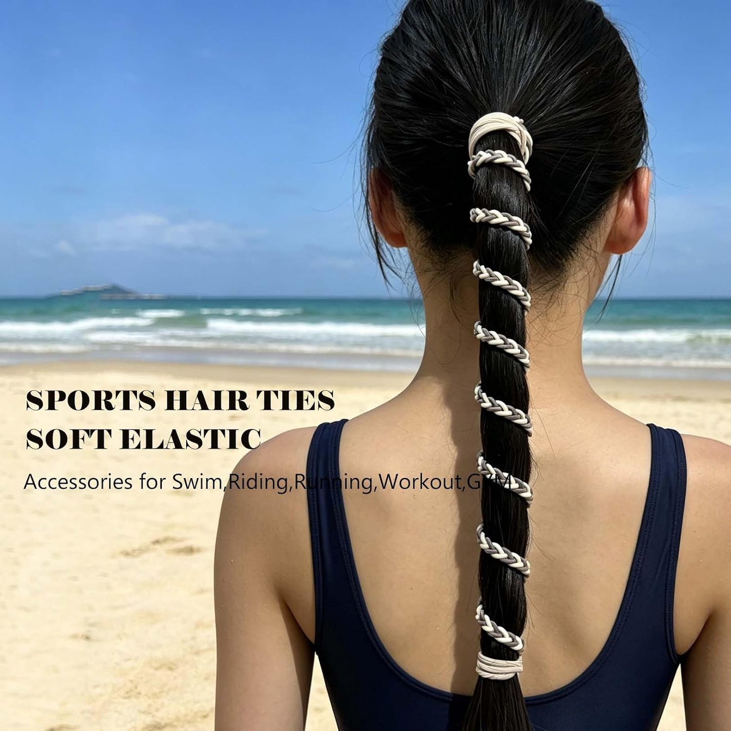 Sport Hair Ties for Women - 16 Pack Soft Nylon Elastic Ponytail Holders | Perfect for Thick, Curly & Fine Hair