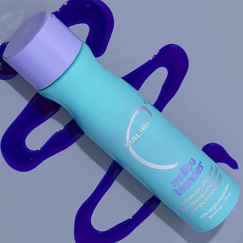 Malibu C Blondes Enhancing Shampoo - Sulfate-Free Purple Shampoo for Brassy Hair | Moisturizing Hair Care (9 oz)