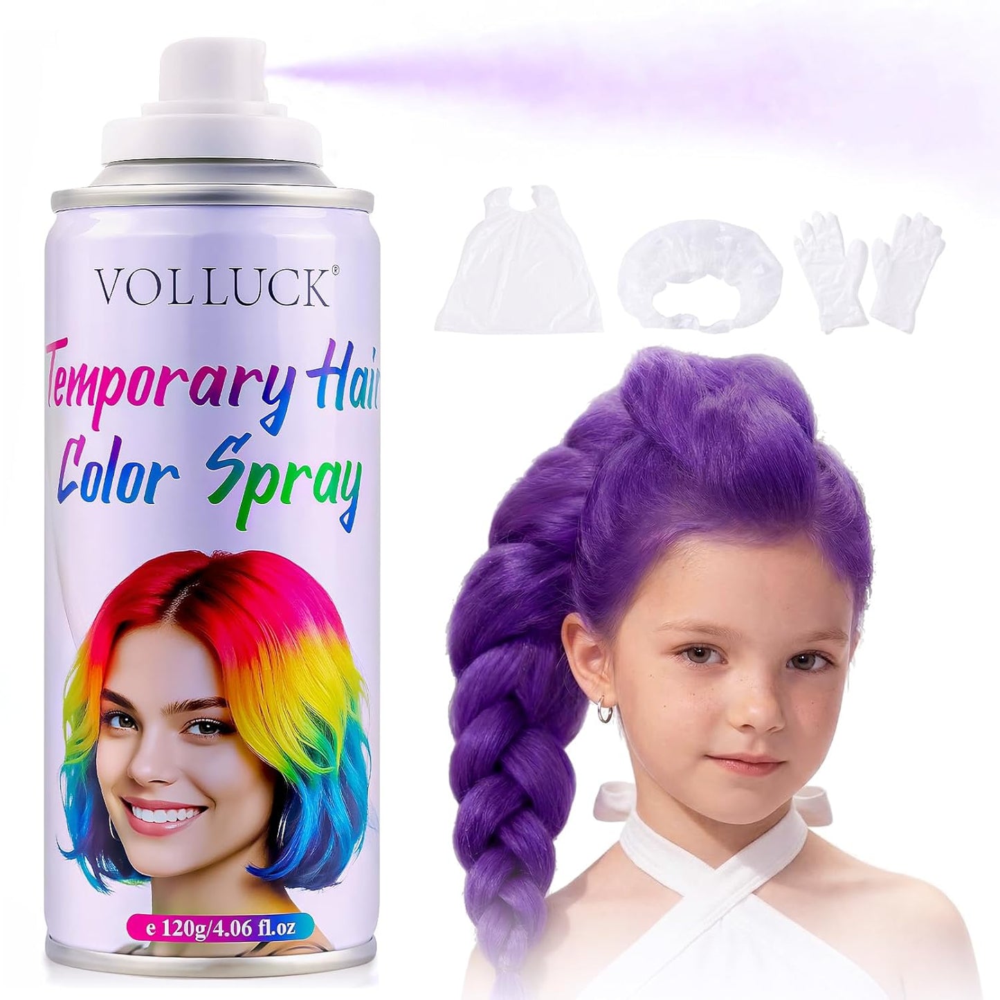 Temporary Blue Hair Spray - 1-Day Hair Color for Kids & Adults | Fast-Drying, Non-Sticky, Washable 4.06 Fl Oz