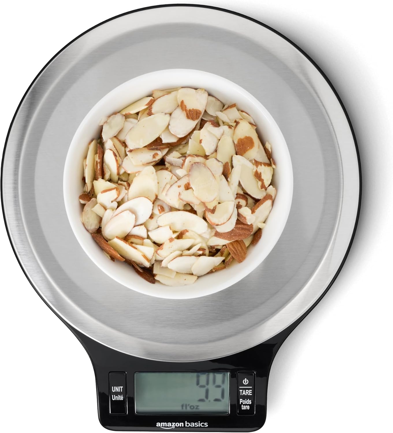 Digital Kitchen Scale - LCD Display, Tare Function, Weighs Up to 11 Pounds | Black & Stainless Steel