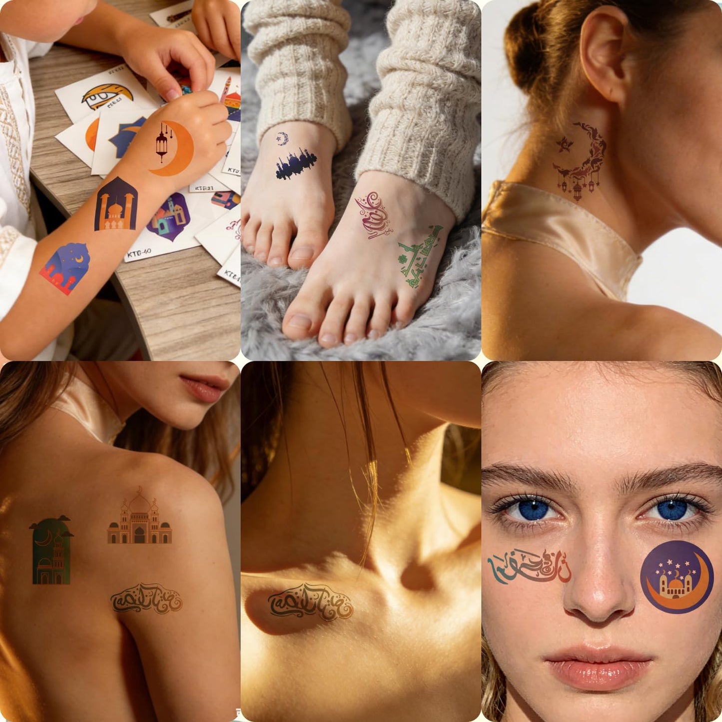 Individually Wrapped Cute Tattoos for Kids Adults,Waterproof Long Lasting 3-5 Days Fake Tattoos With Star Moon Castle Design,70pcs Temporary Tattoos for Kids Birthday Party Favors Goodie Bag Fillers