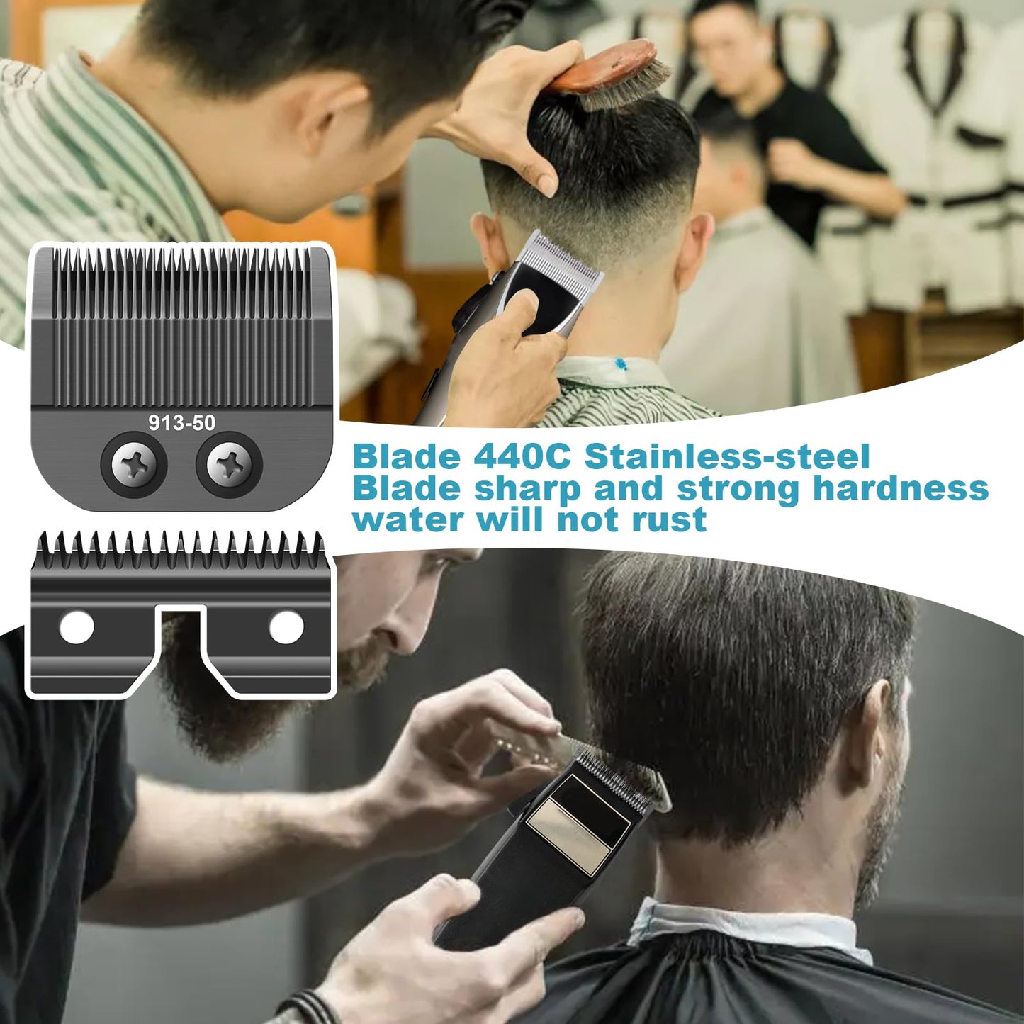 Replacement Trimmer Blade Compatible with oster Finisher Trimmer Model 59 and T-Finisher Trimmer Blades,Adjustable Medium Blade,BLACK 913-50
