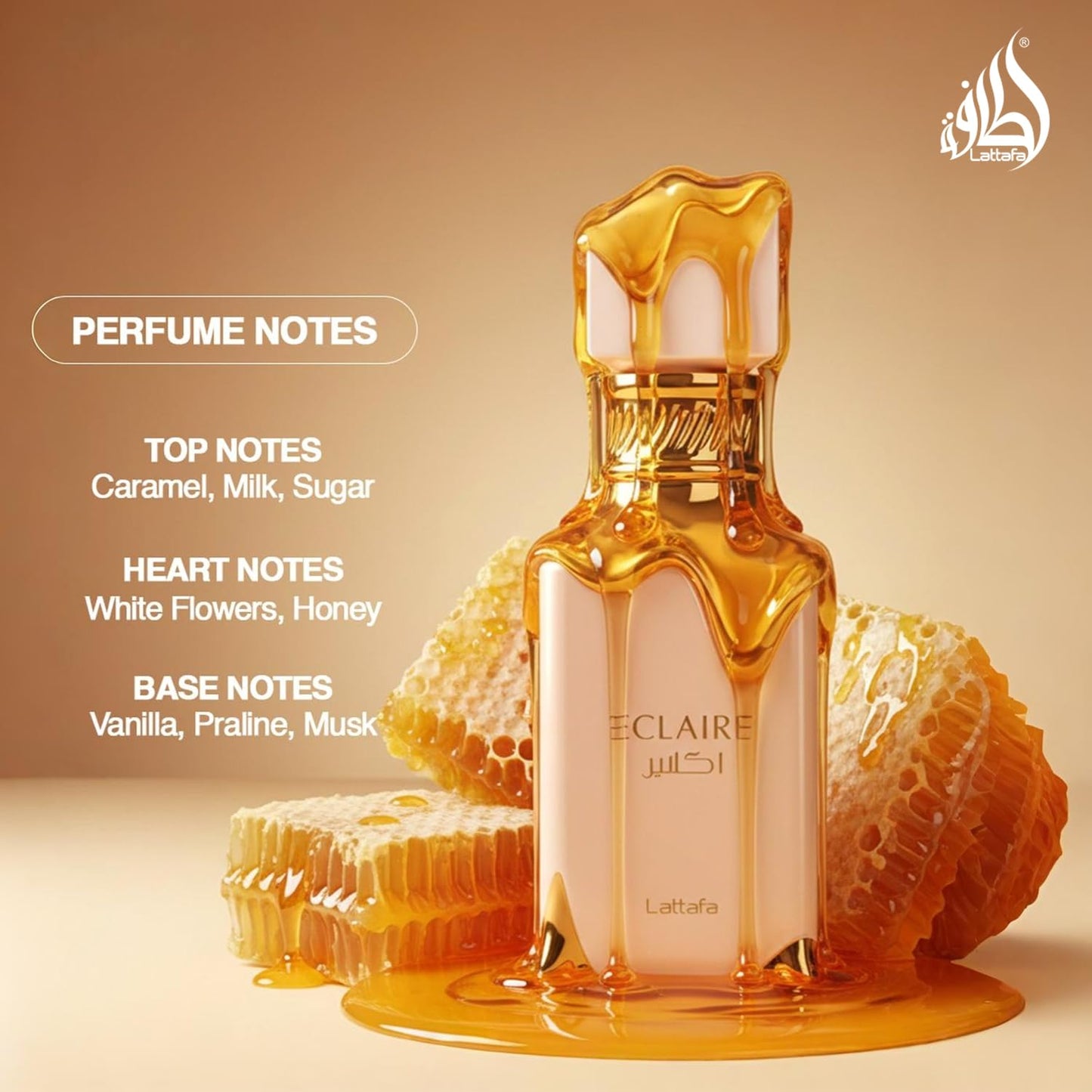 Lattafa Eclaire Vanilla & Caramel Eau de Parfum - Long-Lasting Floral Fragrance for Women | 3.4 oz / 100 ml