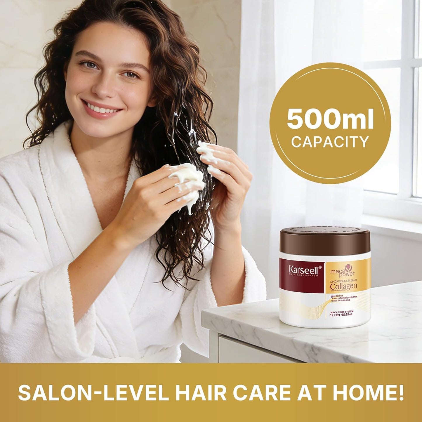 Collagen Hair Mask - Deep Repair Treatment with Argan Oil for All Hair Types | 16.90 oz (500ml)