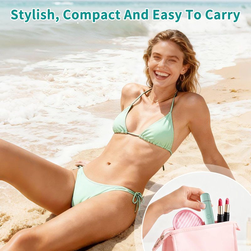 Bikini Trimmer for Women,Rechargeable Electric Razor Remover,2-in-1 Dual Heads Facial & Pubic Hair Removal for Ladies Pubic,FaceUnderarms,Legs Valentine's Day Gift Green