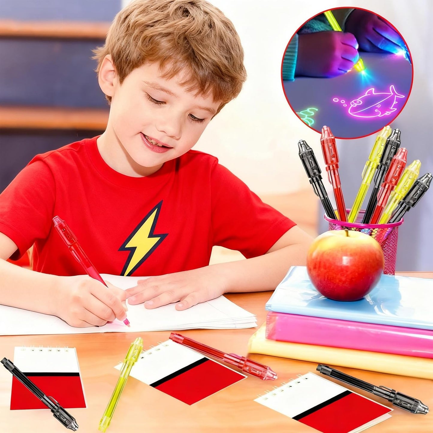 WLBBLQDIE Cartoon Party Favors, Animation Themed Birthday Party Supplies & Goodie Bags for Kids, Include Drawstring Bags Notebook Silicone Bracelet Highlighter for Gifts Fillers