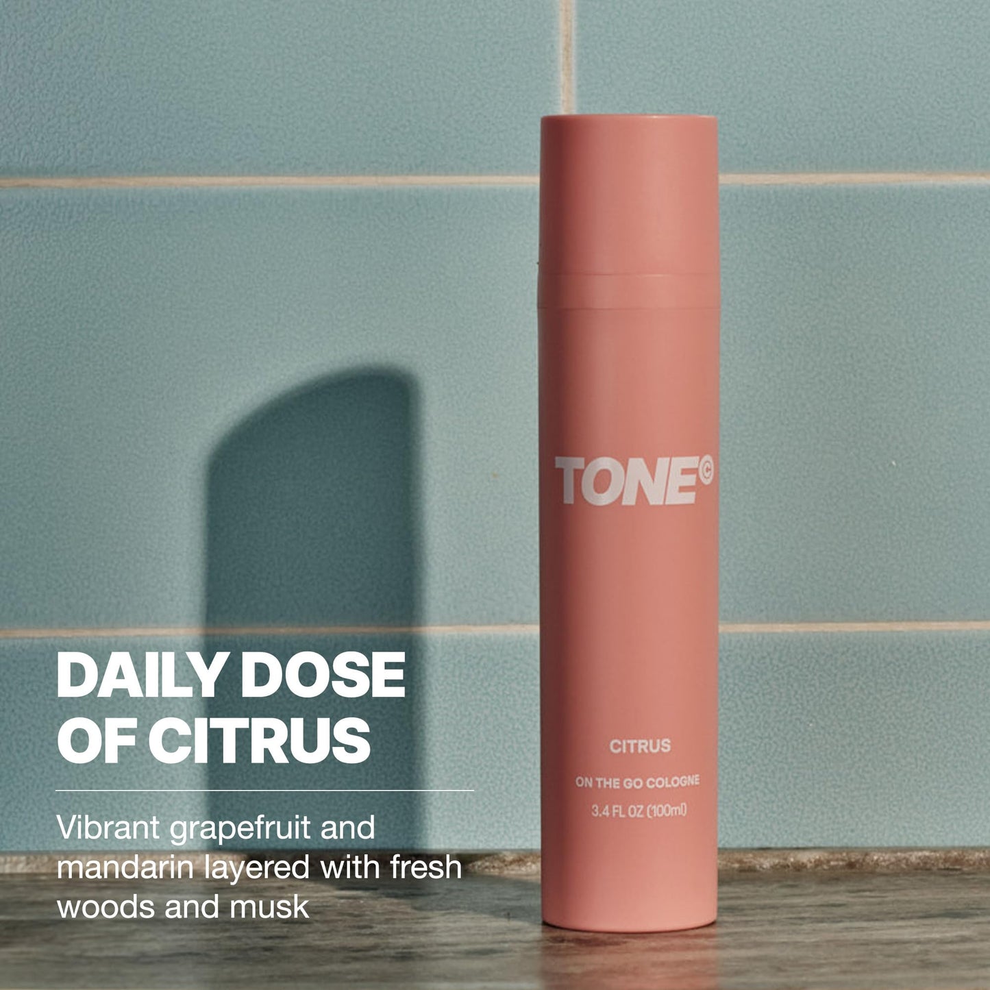TONE Cologne & Body Mist for Men & Women | Citrus Cologne Spray | Notes of Grapefruit, Orange, and Pistachio | On The Go | Cologne and Perfume Mist, Travel Size Spray, 3.4 oz