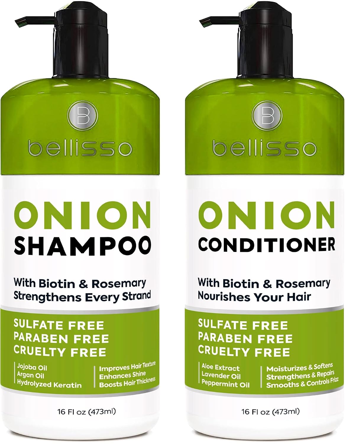 Onion Shampoo and Conditioner Set - Rosemary & Biotin Thickening Formula for Thinning Hair | Hydrating & Sulfate-Free