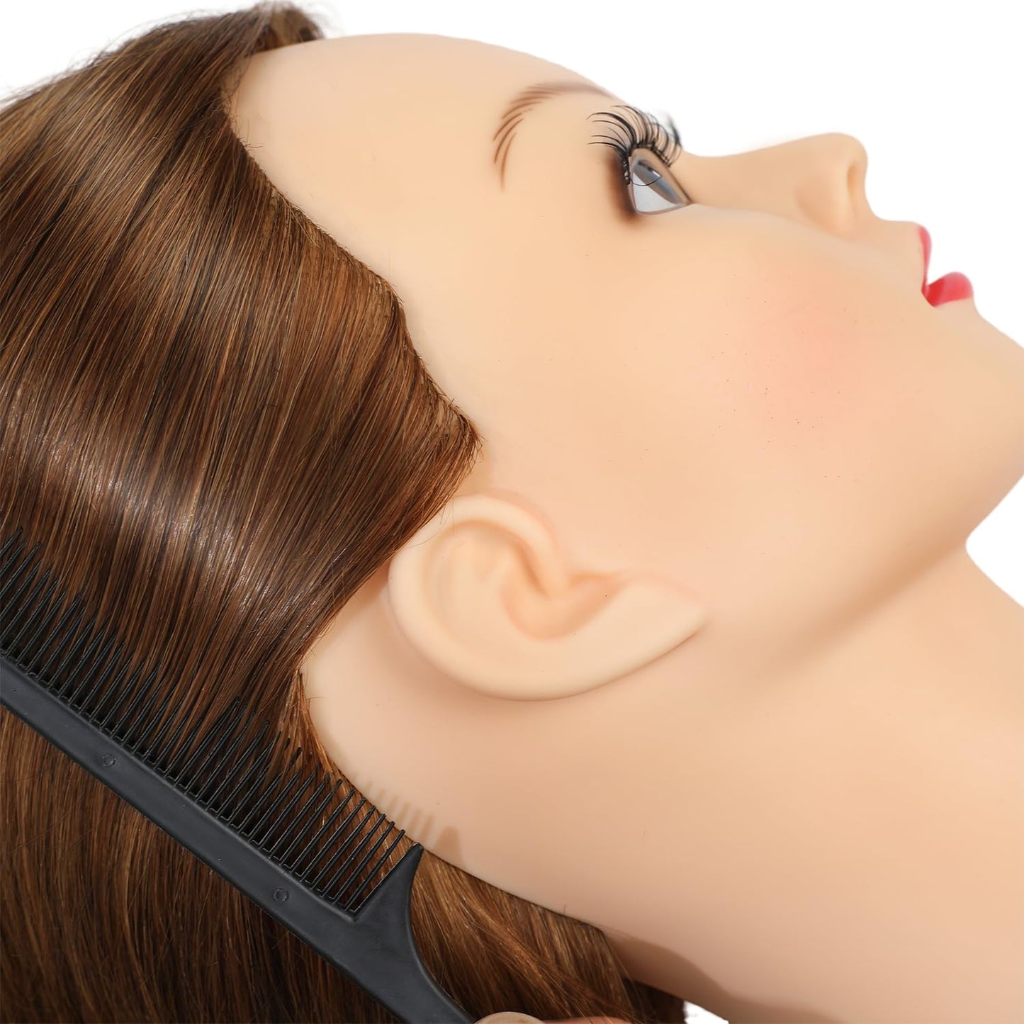 POLRISLY Mannequin Head with Hair 80% Human Hair Doll Head 26"-28" Hairdresser Practice Training Head Cosmetology Manikin with Clamp - #27 Golden