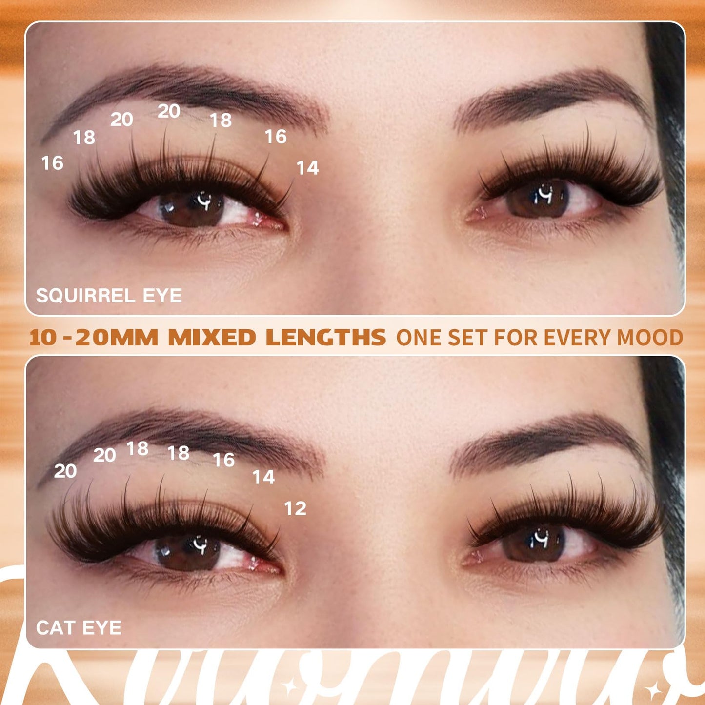 Kiromiro Brown Lash Clusters with Spikes Cluster Eyelash Extensions 10-20mm DIY Eyelash Clusters Wispy 204pcs Individual Lash Extensions Fluffy Cluster Lashes